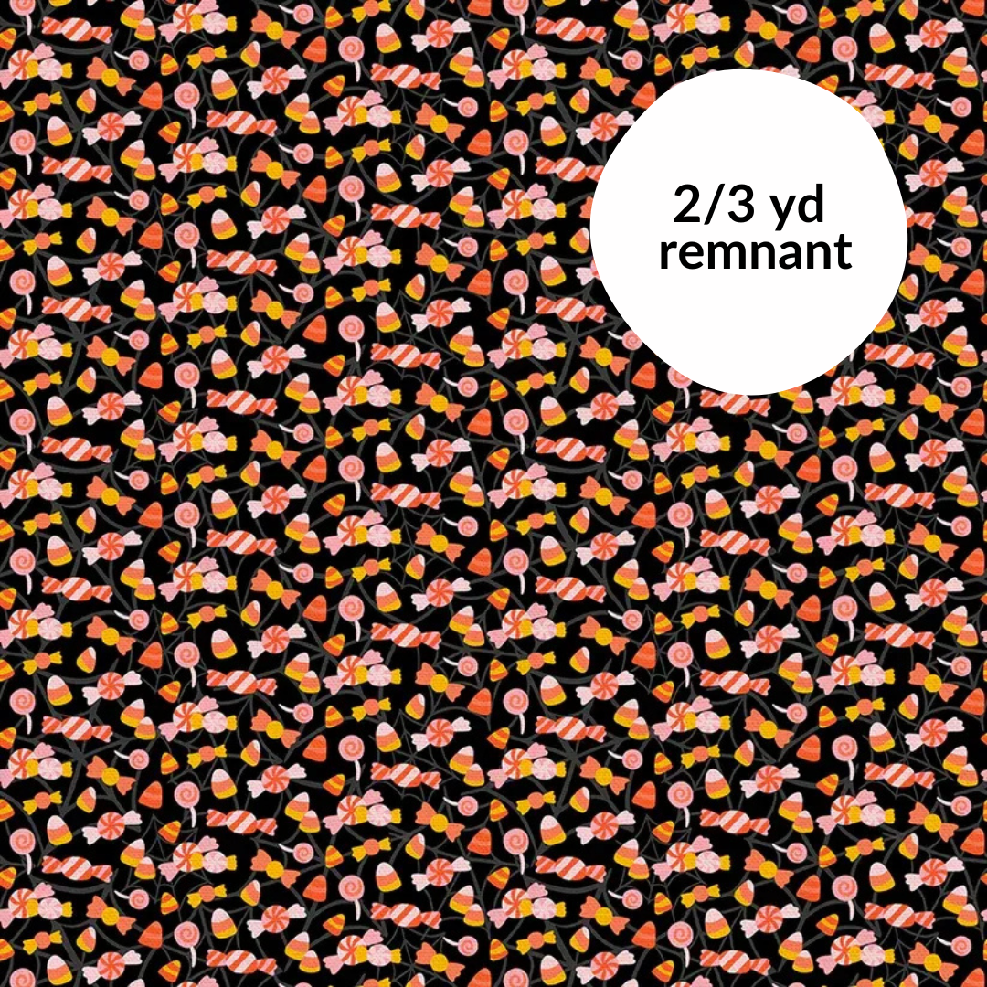 Remnant - 2/3 yd - Mystical Manor - Candy Toss - Black