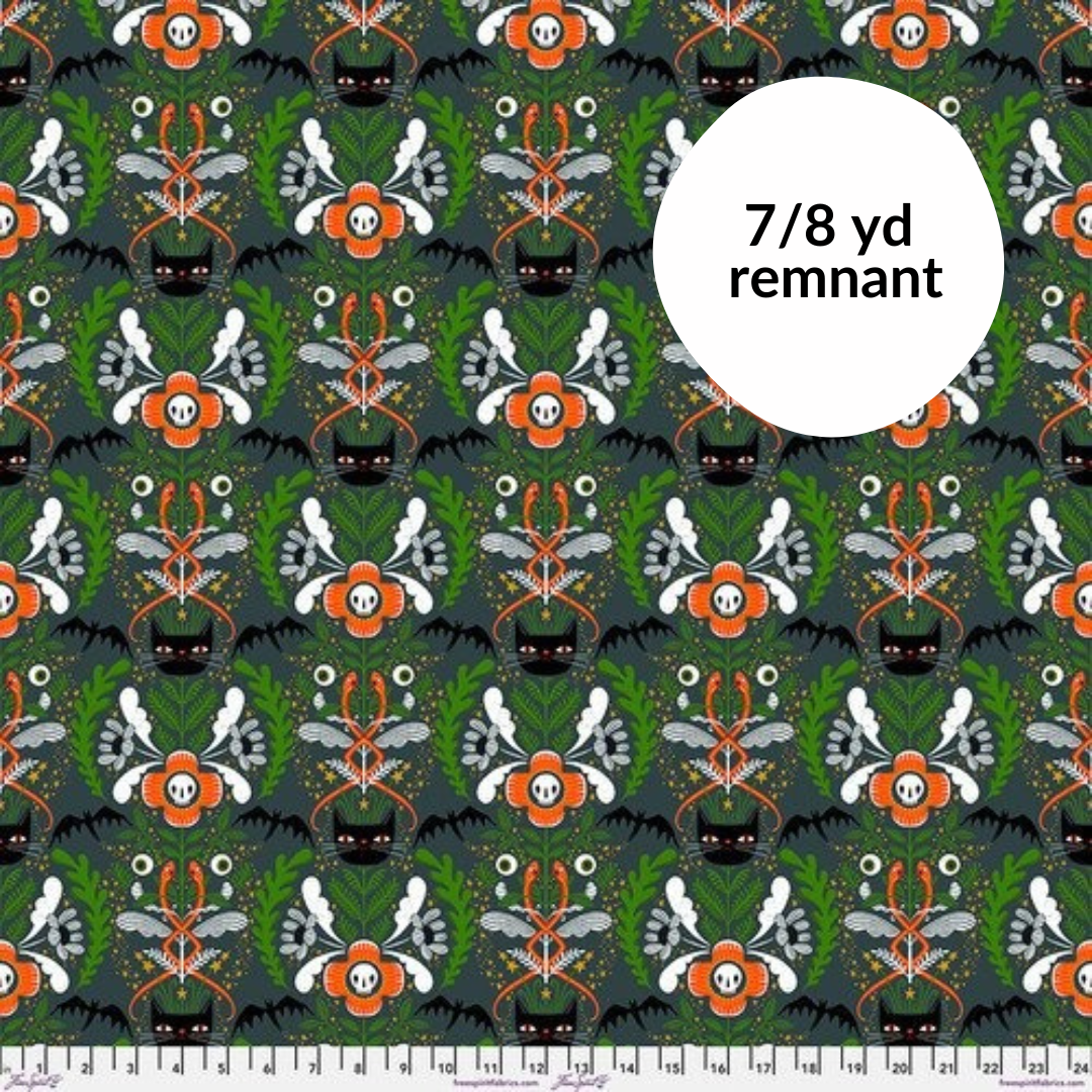 Remnant - 7/8 yd - Witchy Ways - Cat Tower - Gray