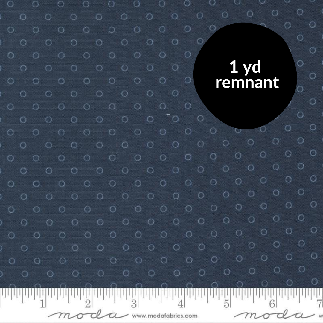 Remnant - 1 yd - Nantucket Summer - Smitten Dots - Navy