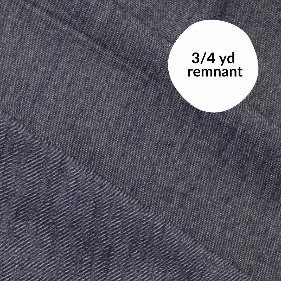 Remnant - 3/4 yd - Cotton Denim - Blue - 6.25 oz