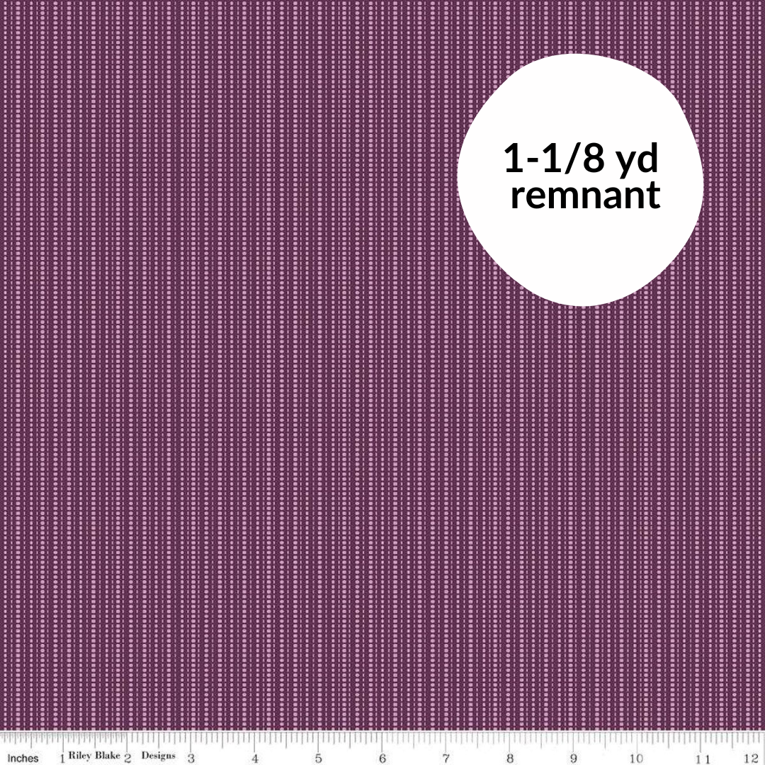 Remnant - 1-1/8 yd - Juju's Petals - Stripes - Purple