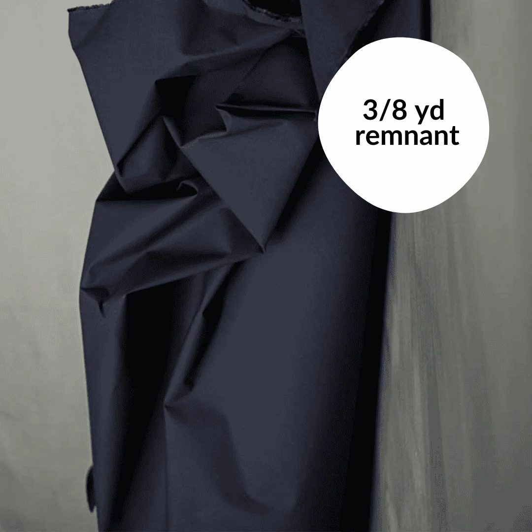 Remnant - 3/8 yd - Organic Cotton Dry Oilskin - Dark Indigo