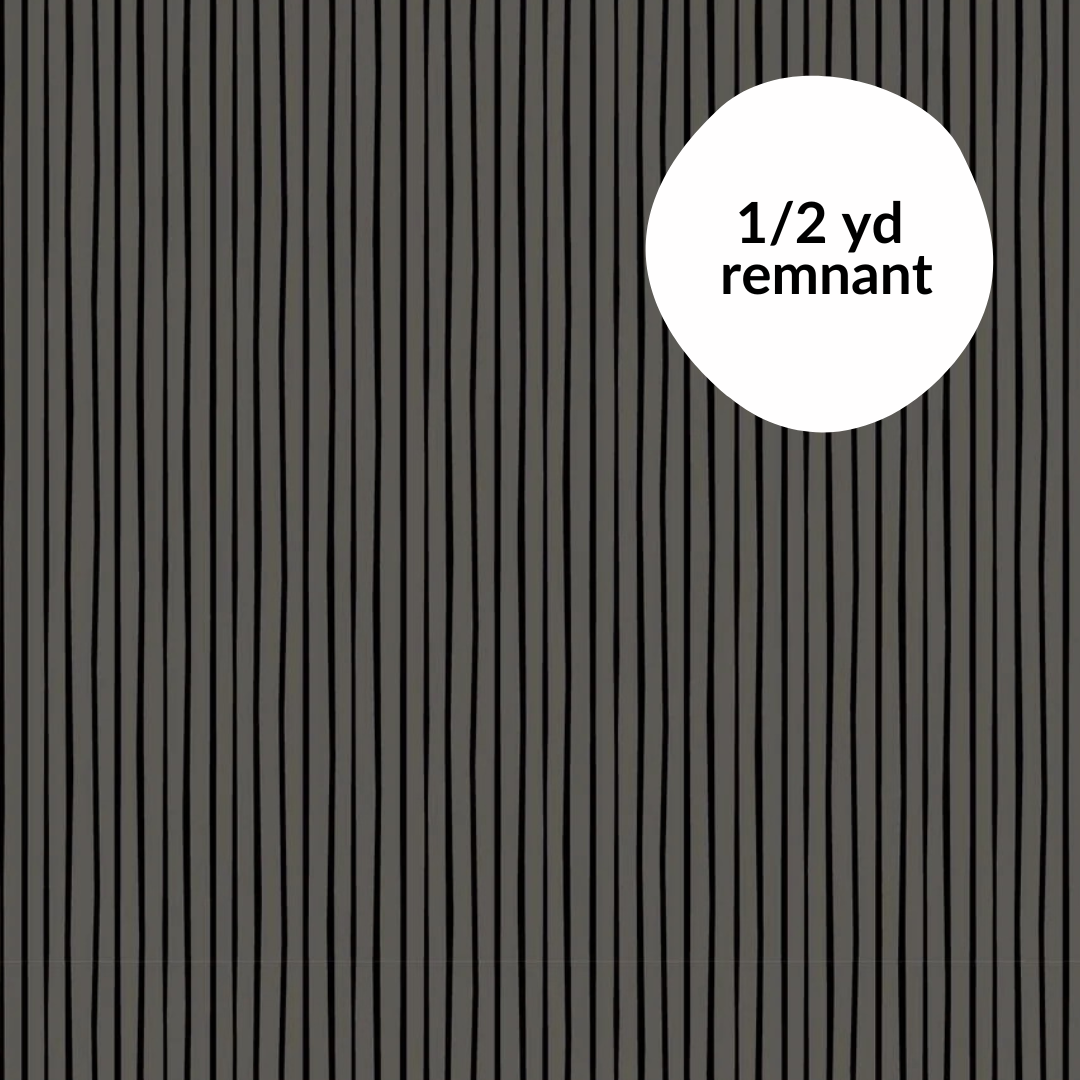 Remnant - 1/2 yd - Rows - Gray/Black