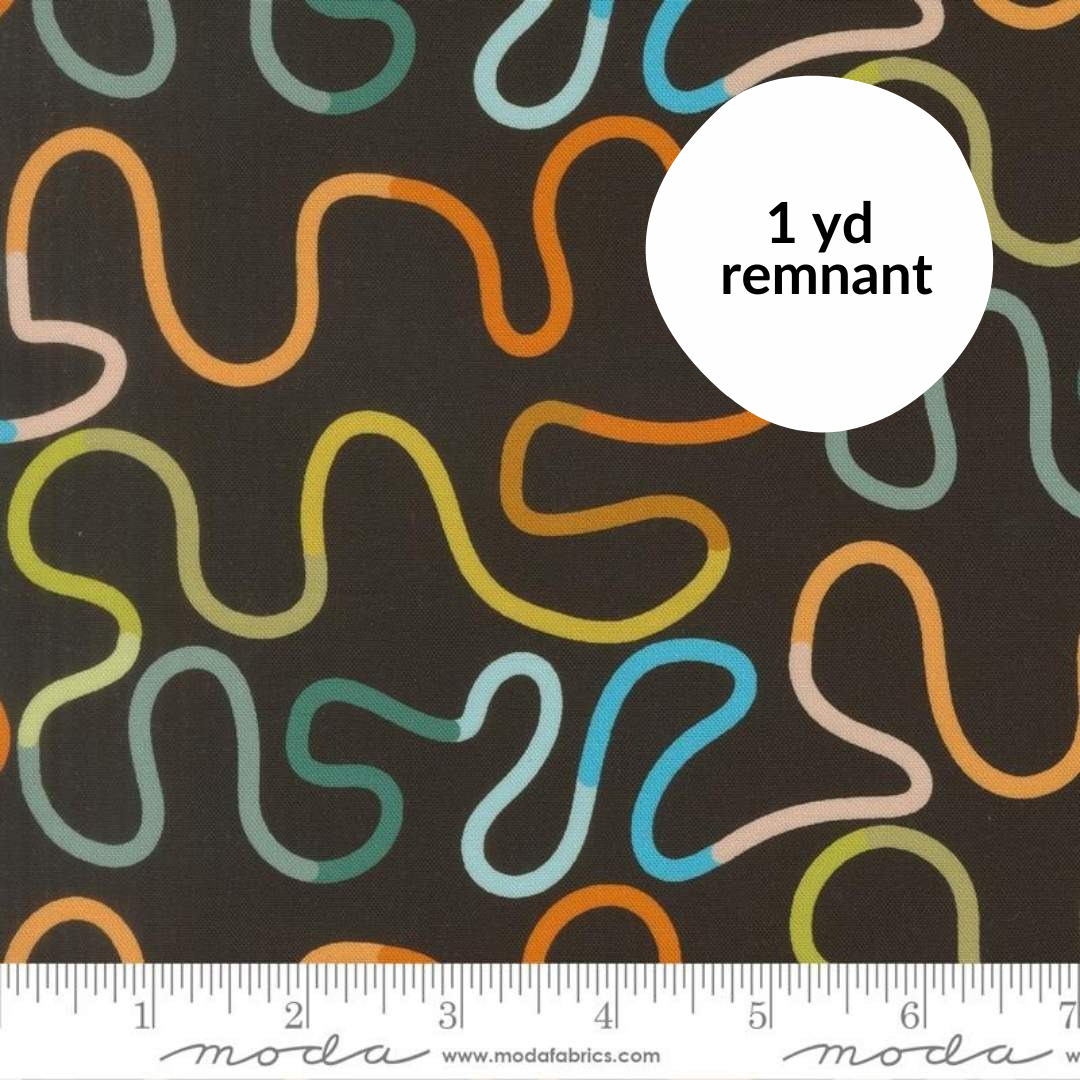Remnant - 1 yd - True to Hue - Venture Stripes - Black as Night