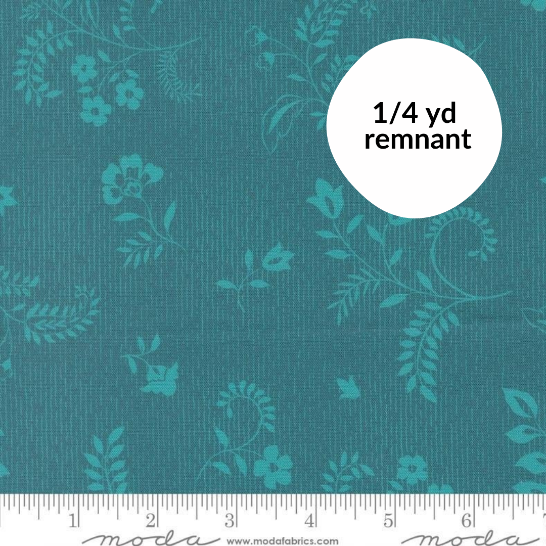 Remnant - 1/4 yd - Parlor - Boho Flowers - Peacock