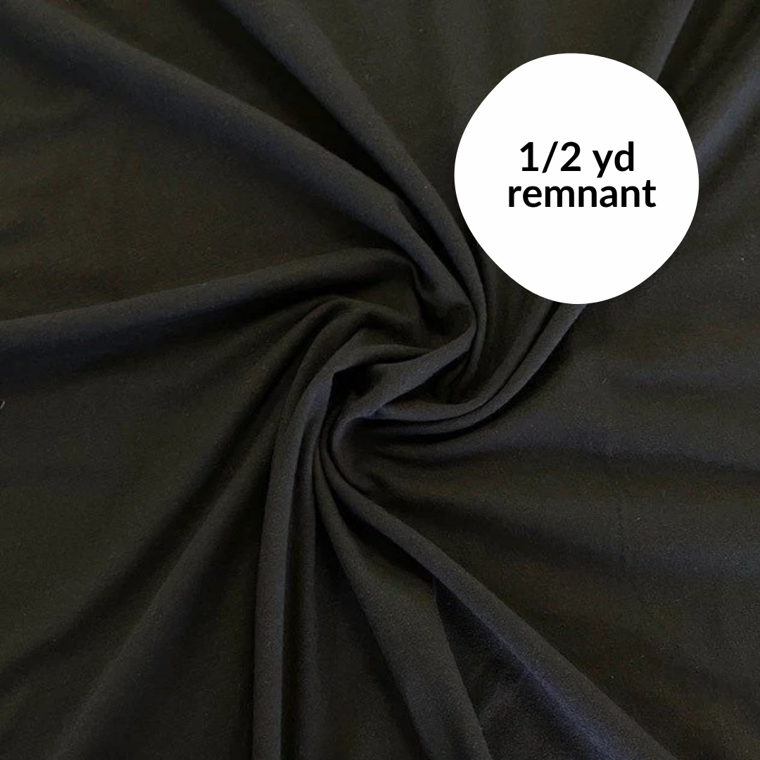 Remnant - 1/2 yd - Solid Jersey Knit - Caviar