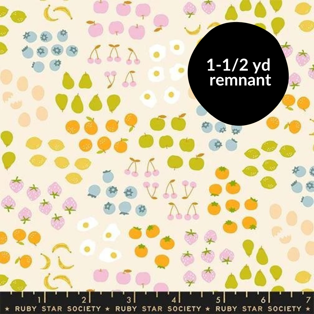 Remnant - 1-1/2 yd - Egg and Friends - Froot - Natural