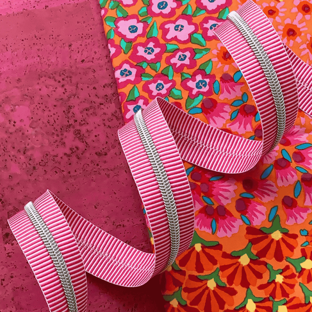 Zipper Tape - 3yds - Pink Stripe