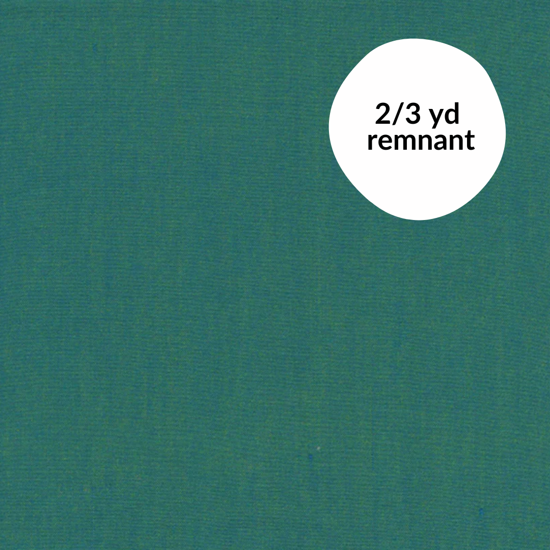 Remnant - 2/3 yd - Artisan Cotton Yarn Dyed Solid - Kelly Green/Lapis