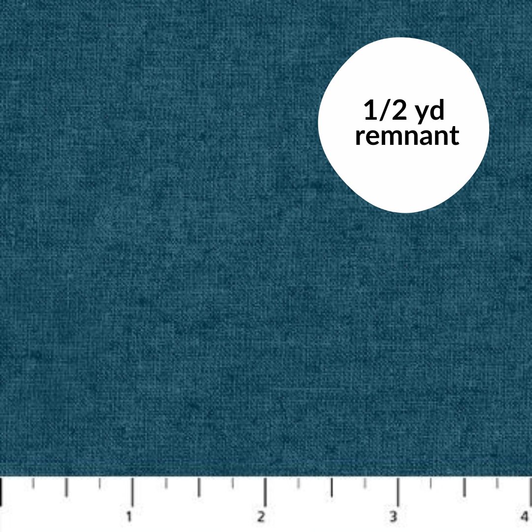 Remnant - 1/2 yd - Terra + Tint Linen Blend - Teal