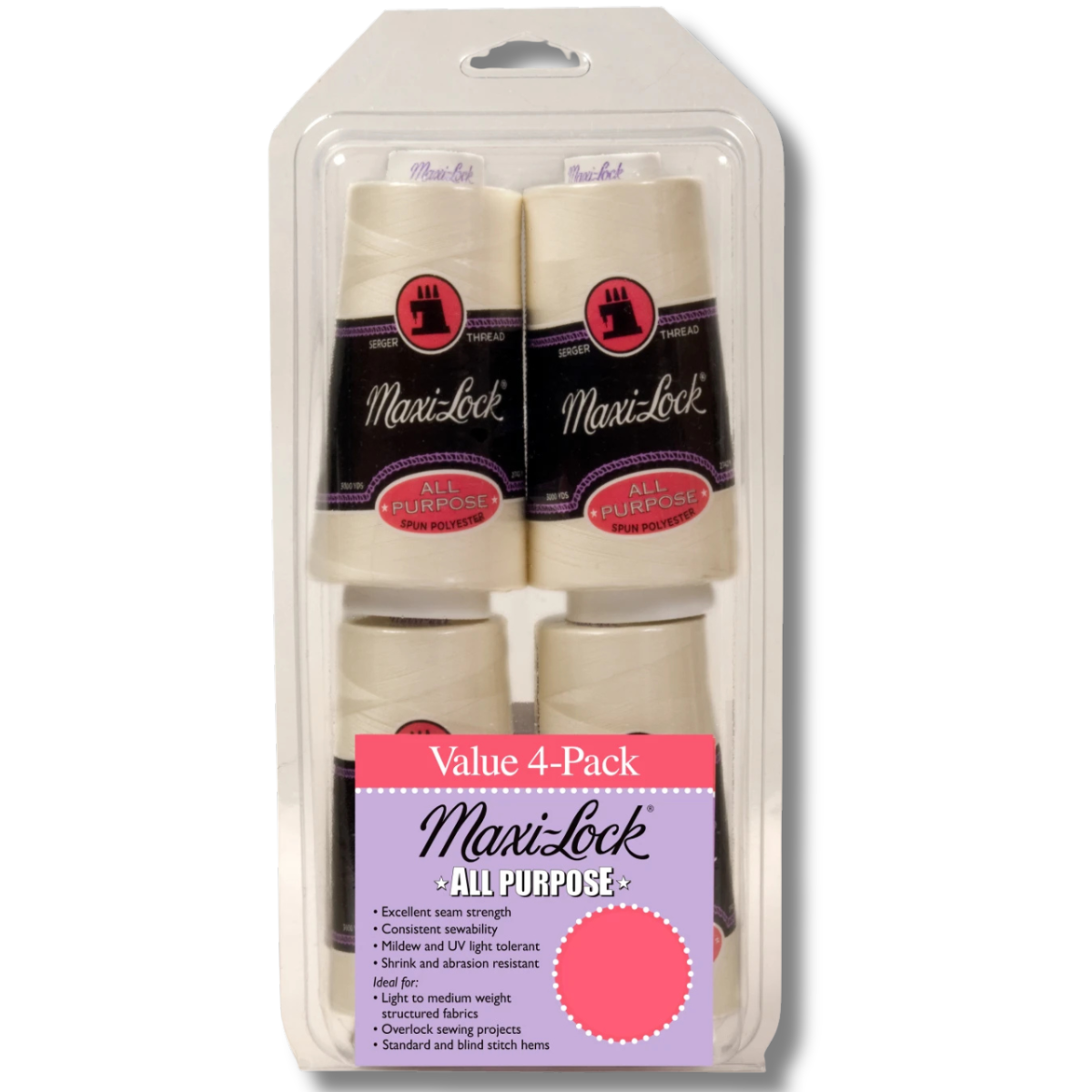 Maxi Lock Serger Thread Set - Eggshell - 4 Pack