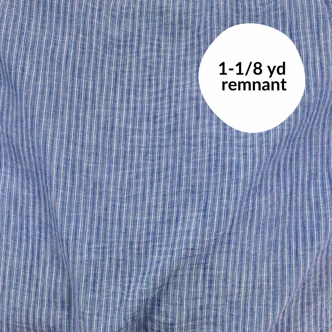 Remnant - 1-1/8 yd - Seabreeze Stripe - Blue/White