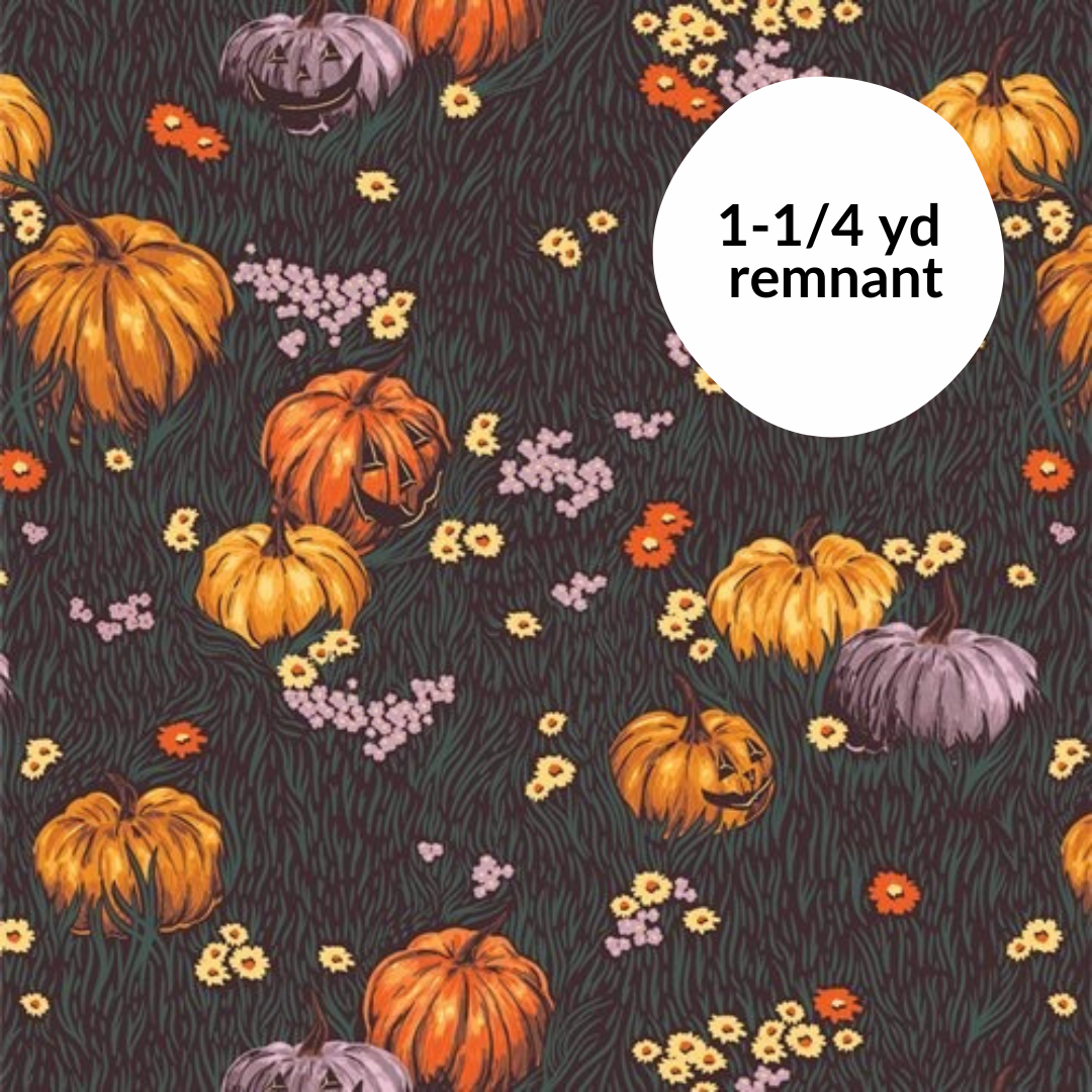 Remnant - 1-1/4 yd - Ghostly & Haunted - Moonlight Pumpkins