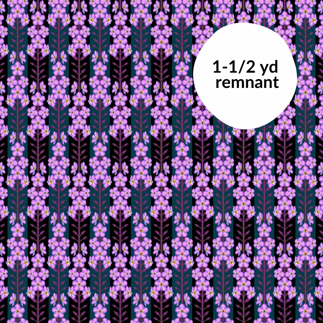 Remnant - 1-1/2 yd - Iconic - Forget Me Not - Indigo