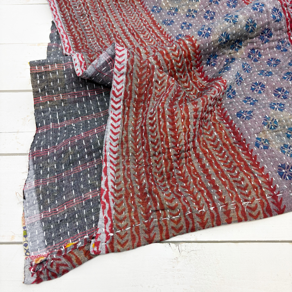 Kantha Cloth - Broad Stripe