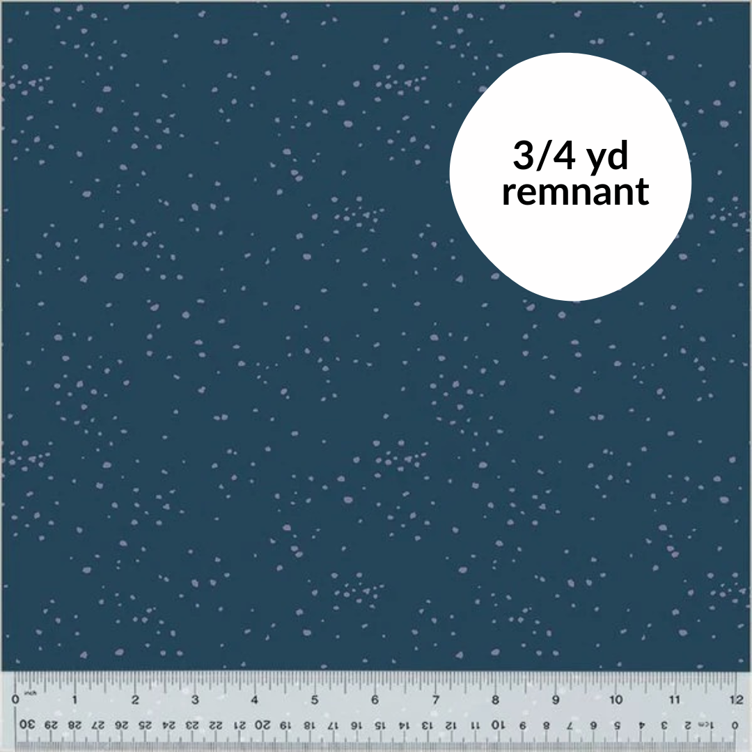 Remnant - 3/4 yd - Orchard & Grove - Stipple - Navy