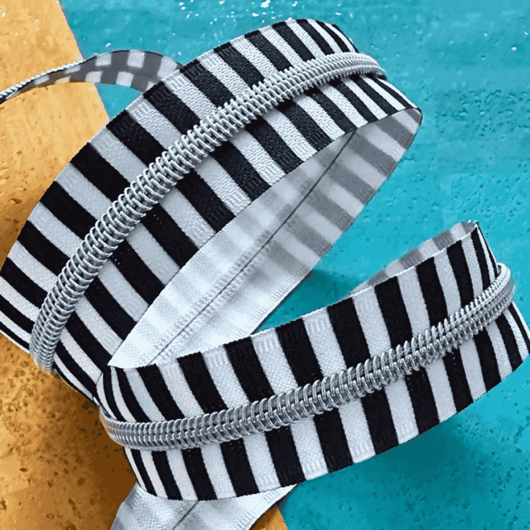 Zipper Tape - 3yds - Wide Black Stripe Zipper