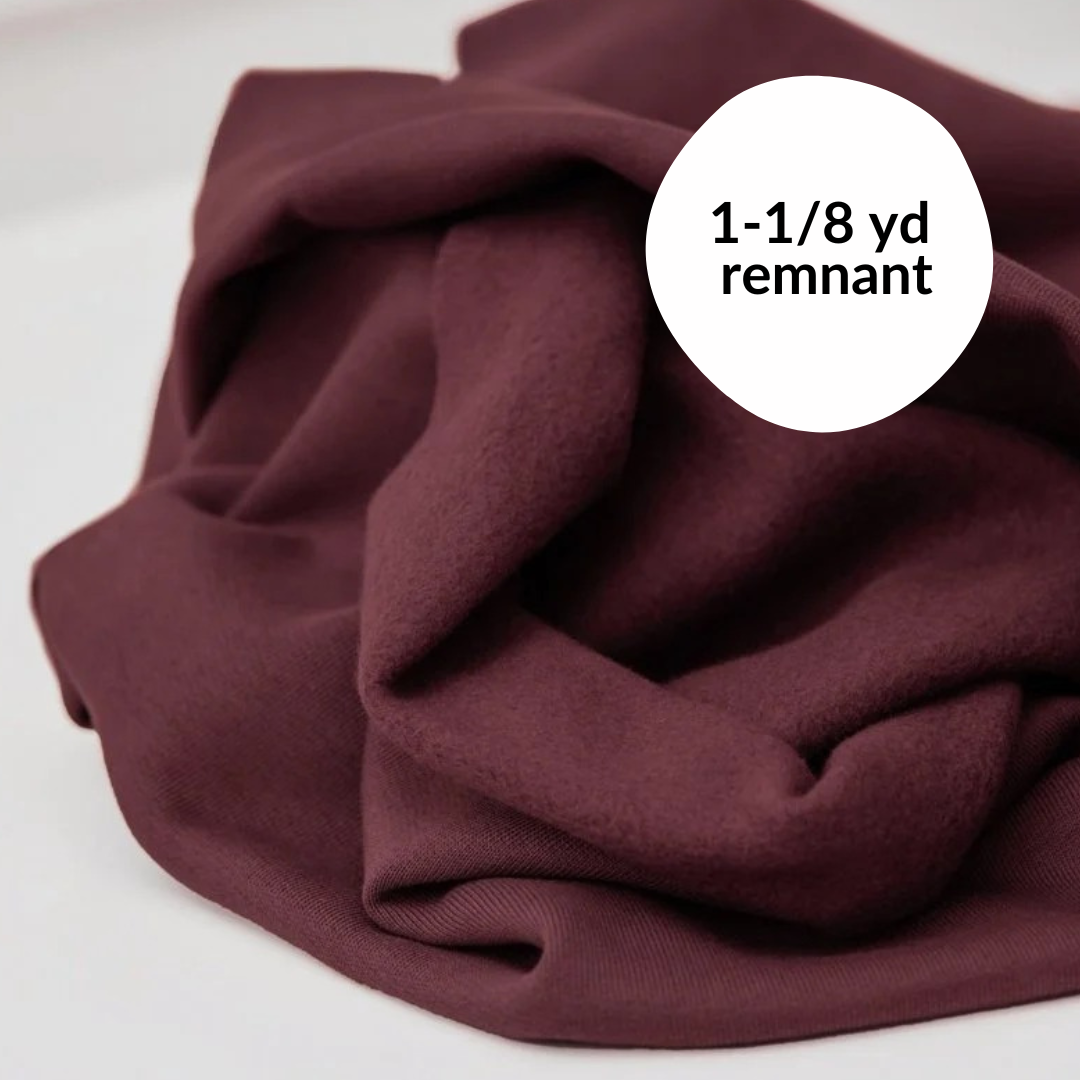 Remnant - 1-1/8 yd - Brushed Sweat Knit - Grape