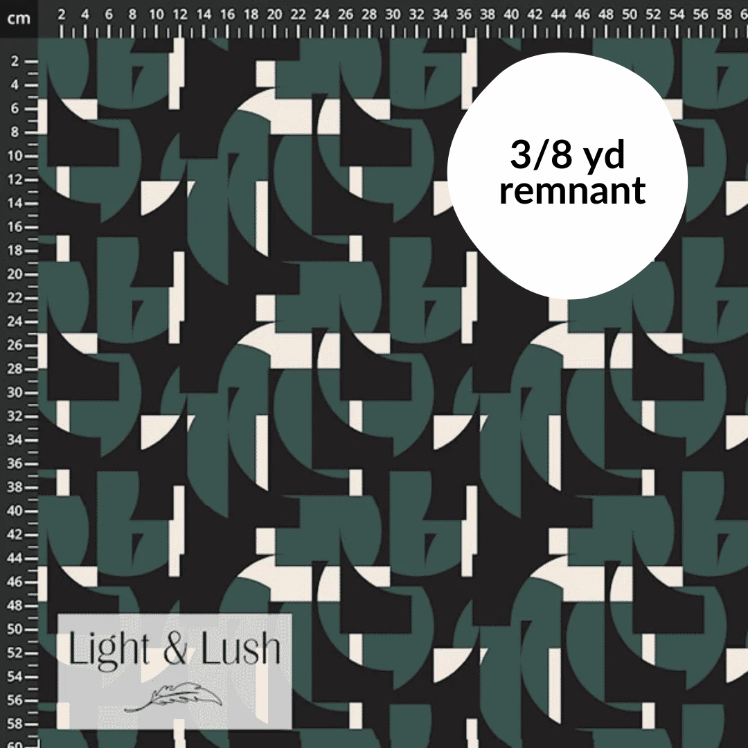 Remnant - 3/8 yd - Light & Lush Viscose - Geometric - Bottle Green