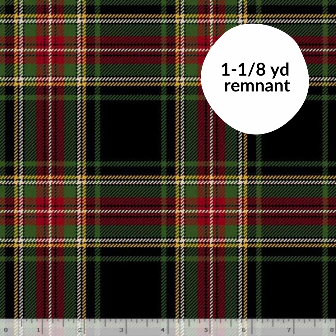 Remnant - 1-1/8 yd - Primo Plaid Flannel - Holiday Cheer - Multi