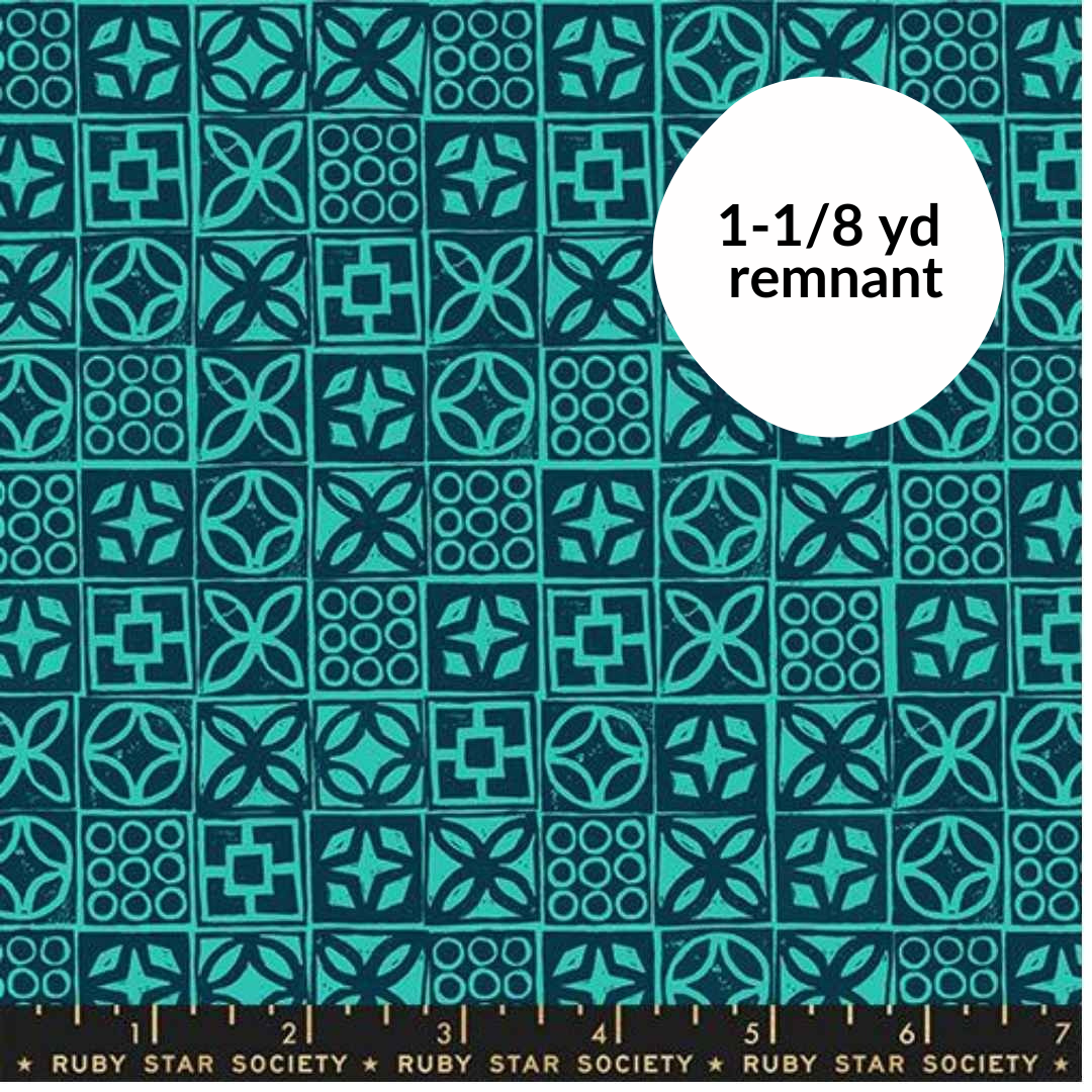 Remnant - 1-1/8 yd - Poolside Too - Blocks - Peacock