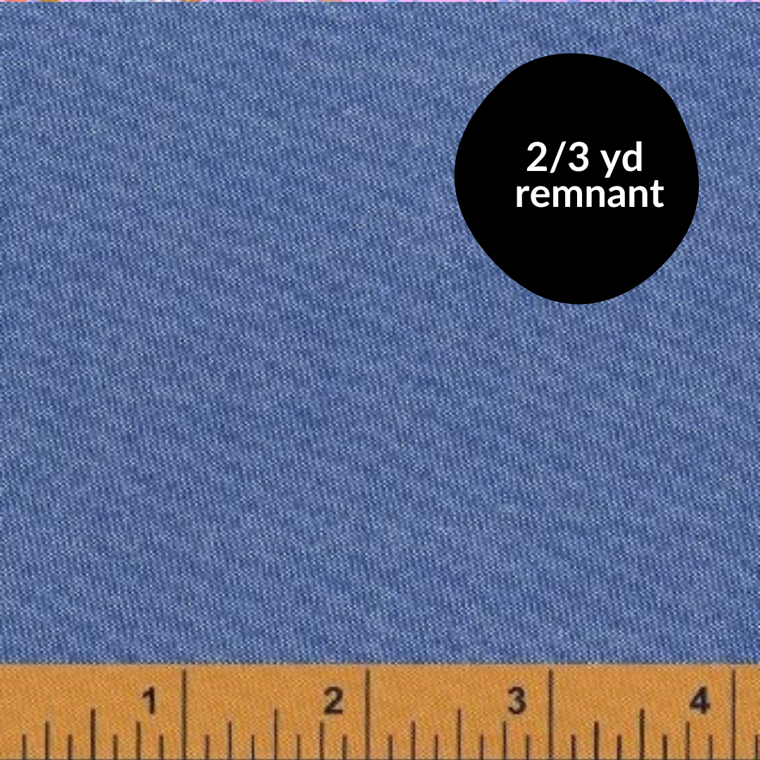 Remnant - 2/3 yd - Artisan Cotton Yarn Dyed Solid - Blue/White