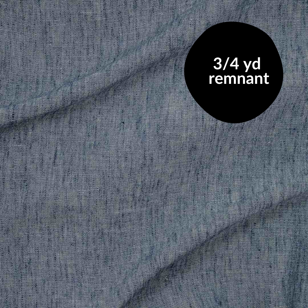 Remnant - 3/4 yd - Posatino - Solid Denim