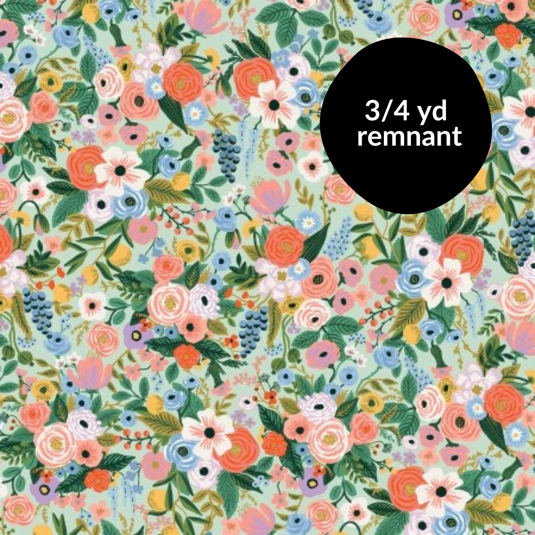 Remnant - 3/4 yd - Garden Party - Petite Garden Party - Mint