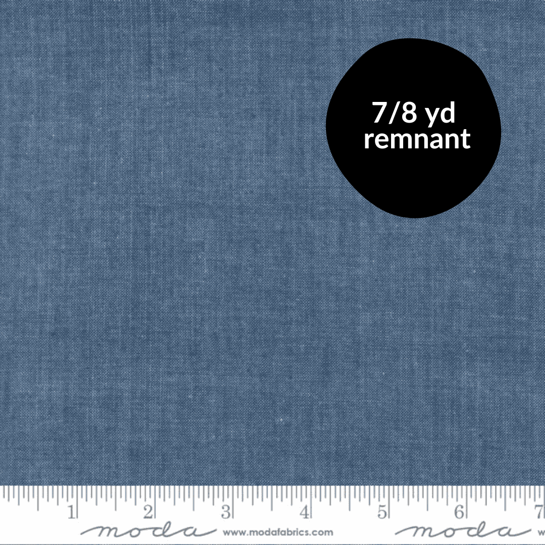 Remnant - 7/8 yd - Moda Chambray - Indigo