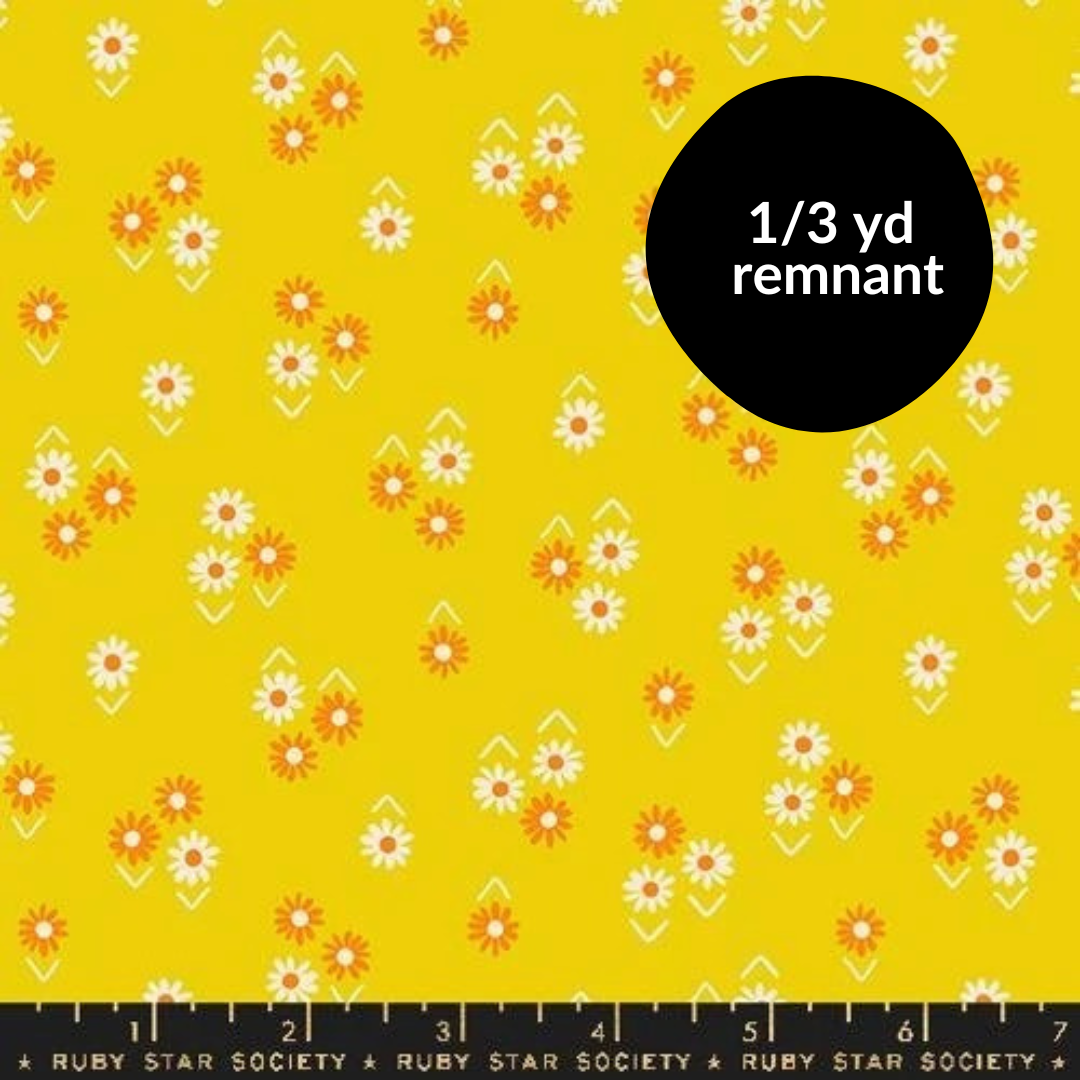 Remnant - 1/3 yd - Juicy - Ditsy Floral - Golden Hour