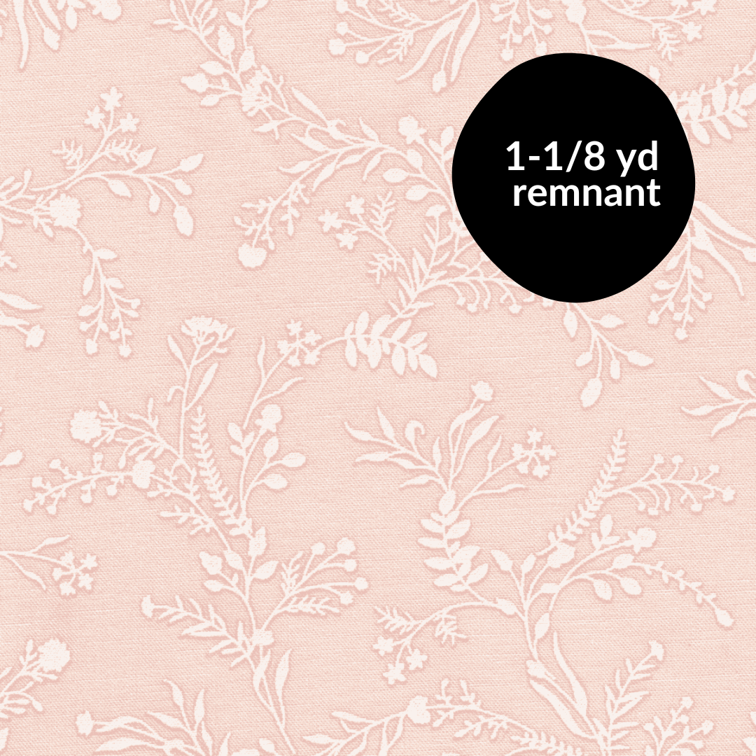 Remnant - 1-1/8 yd - Alabaster Hues - Branches - Ice Peach