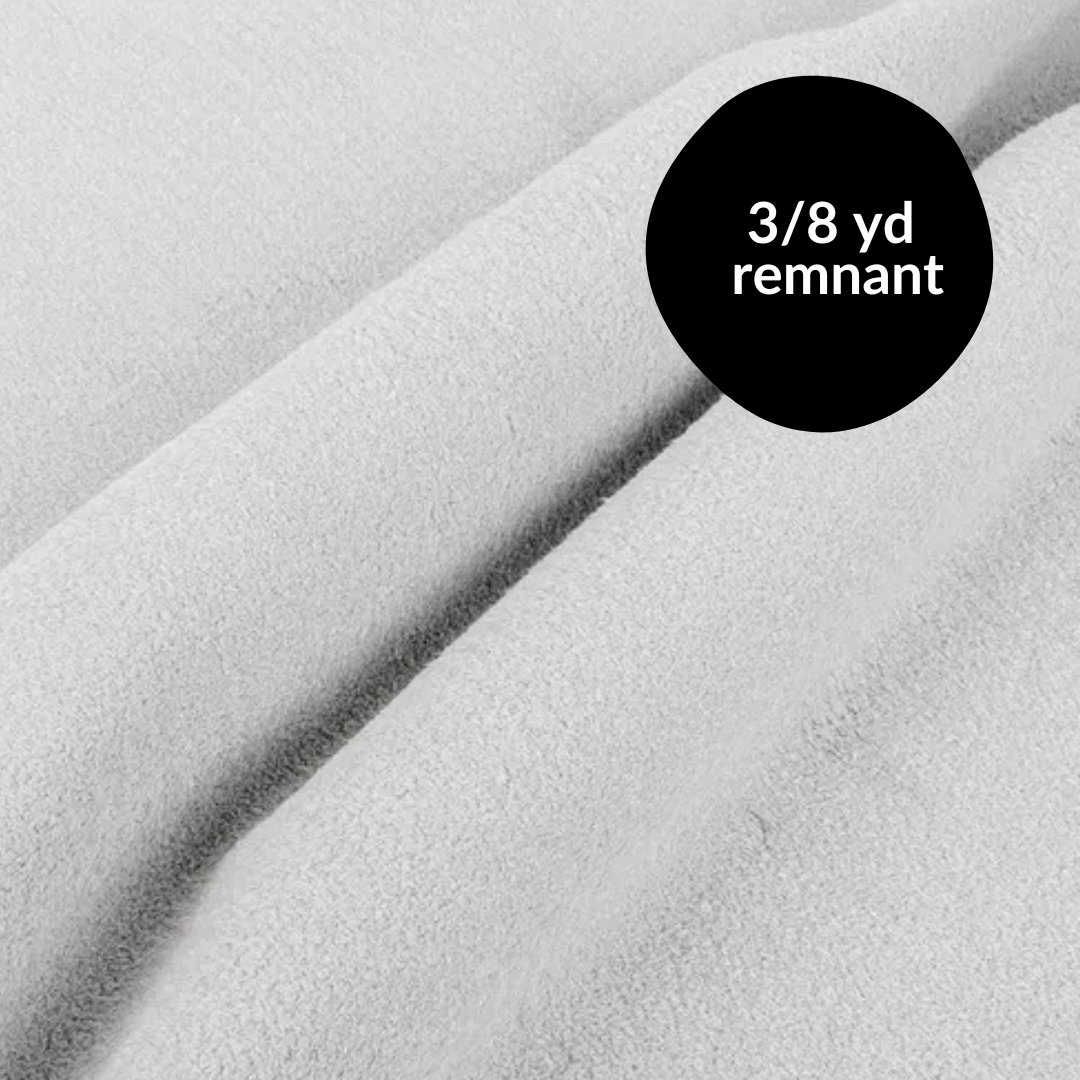 Remnant - 3/8 yd - Fireside Minky - Pale Grey