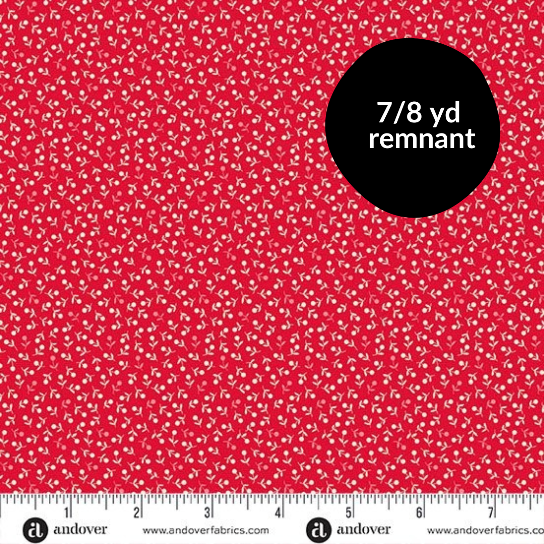Remnant - 7/8 yd - Sugarberry - Bitty Berries - Red