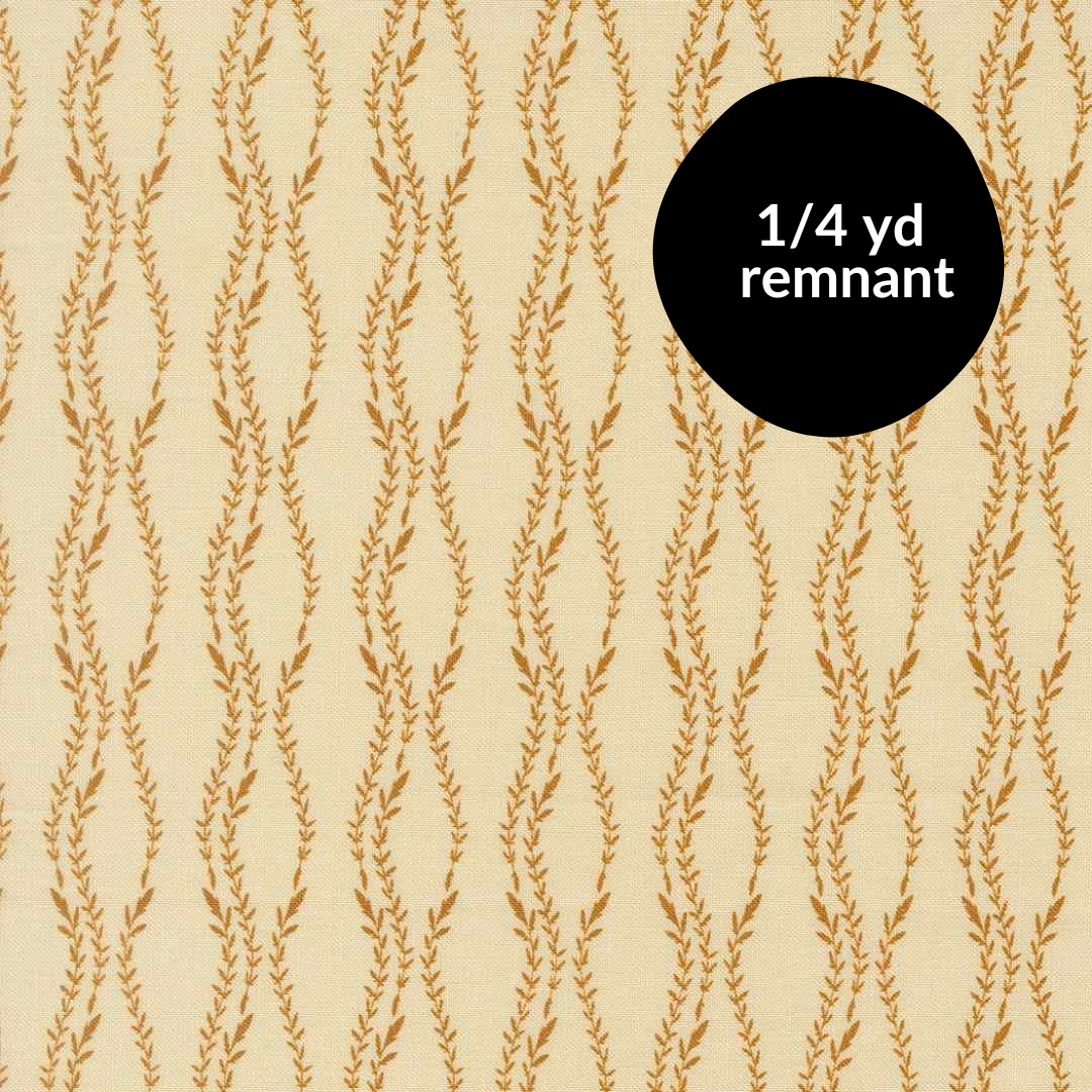 Remnant - 1/4 yd - Windfall - Vine Stripe - Eggshell