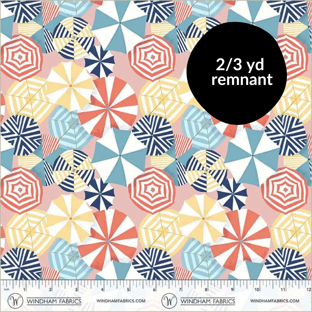 Remnant - 2/3 yd - Villa Sol - Parasol - Salmon