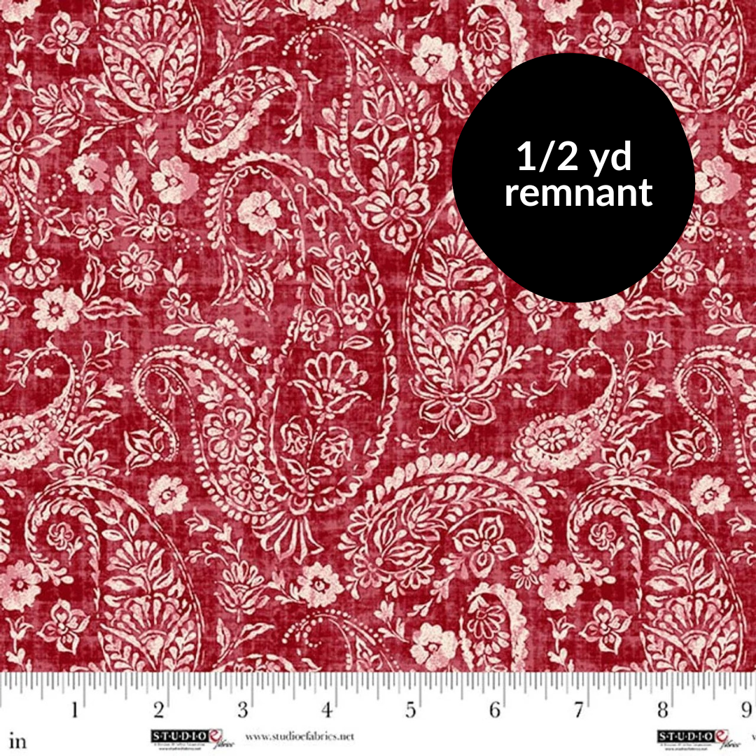 Remnant - 1/2 yd - Pieces of America - Paisley - Ruby