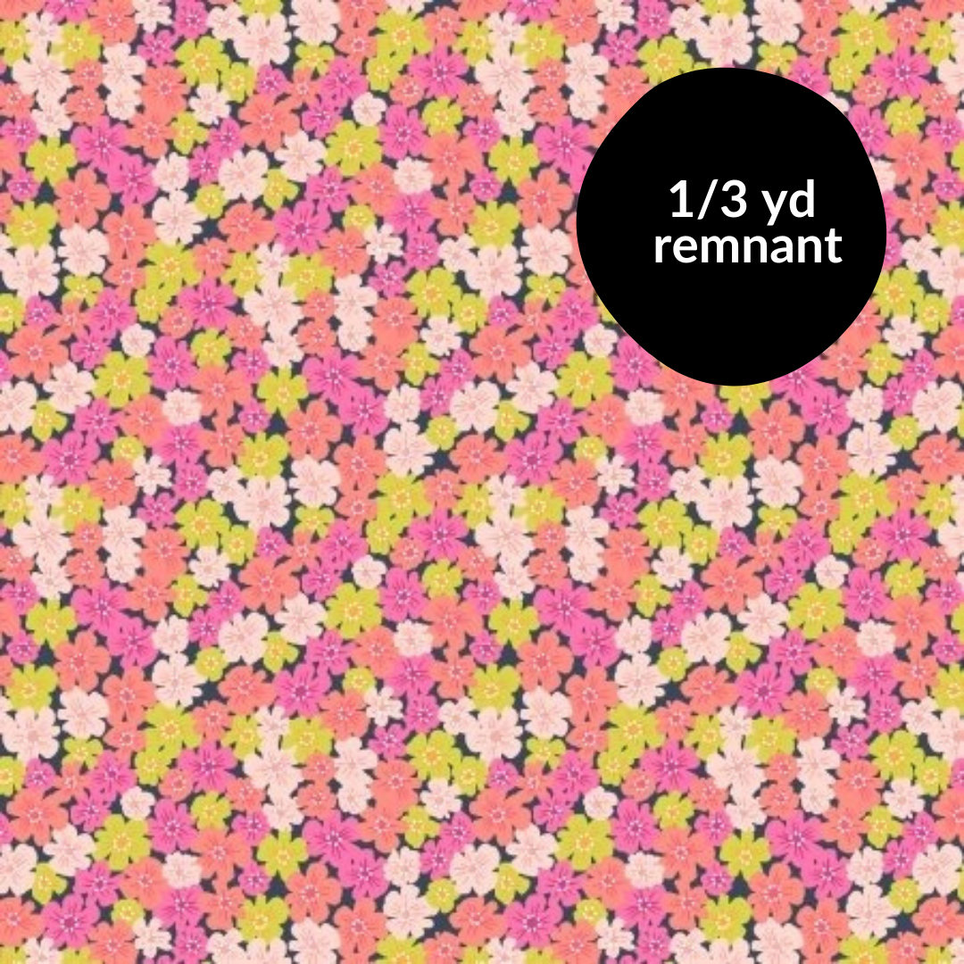 Remnant - 1/3 yd - Colors & Cravings - Mixed Bouquet - Dash of Pink
