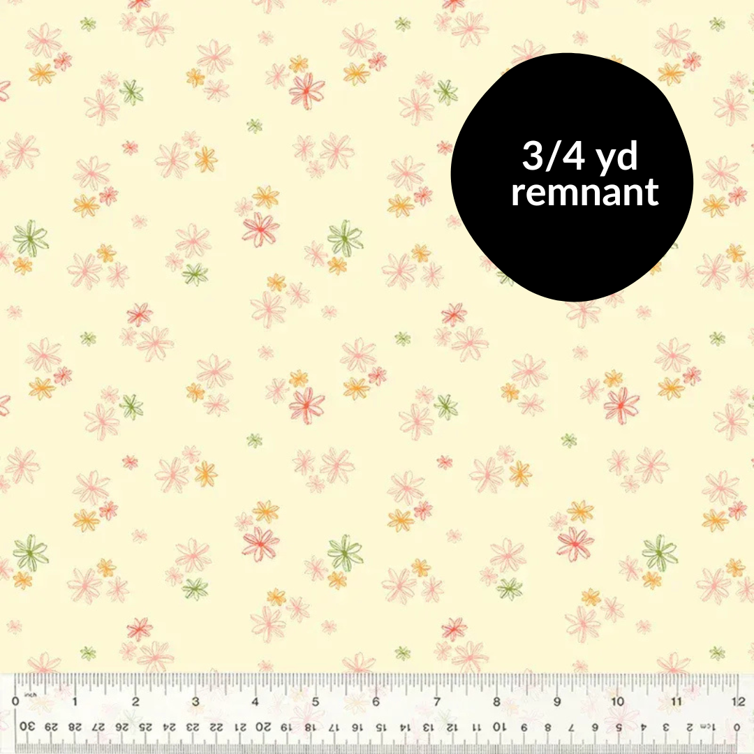 Remnant - 3/4 yd - Lush Life - Dappled Daisies - Ivory