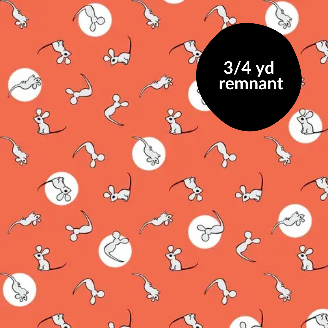 Remnant - 3/4 yd - Goodnight Moon - Mouse - Red