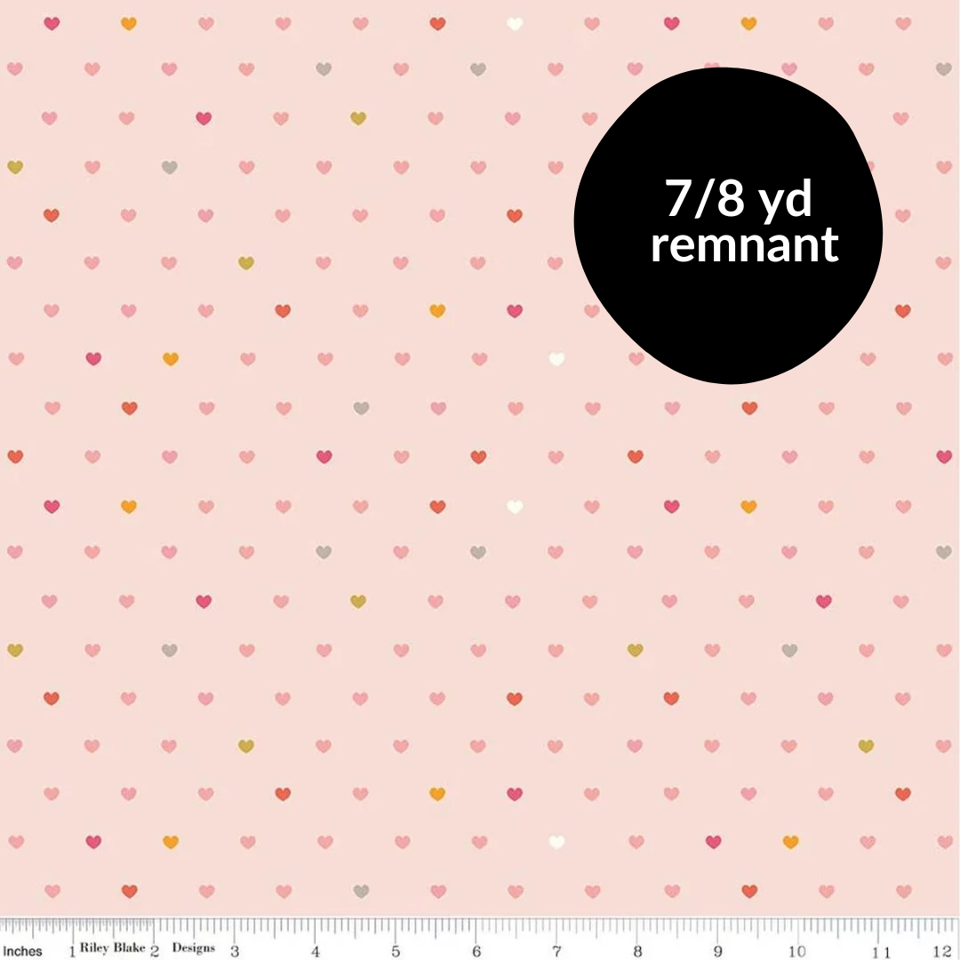Remnant - 7/8 yd - Serendipity - Hearts - Blush