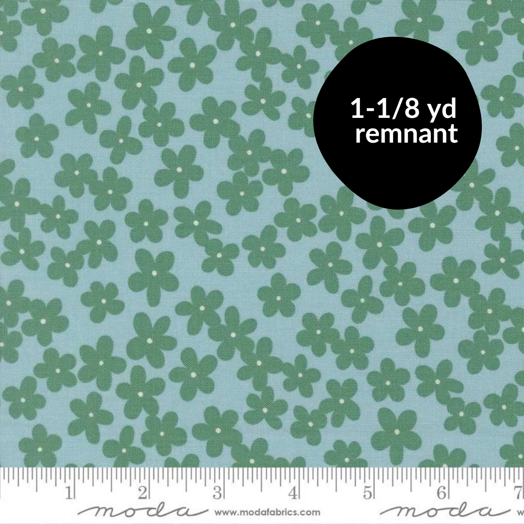 Remnant - 1-1/8 yd - True to Hue - Petal Accent - Dusty Sky