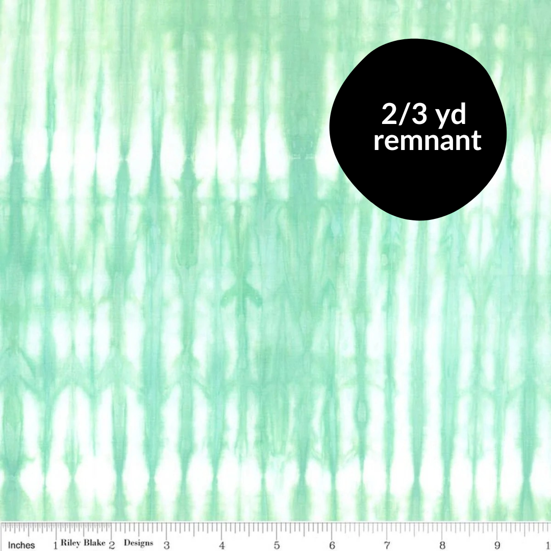 Remnant - 2/3 yd - Shibori Batiks - Seafoam