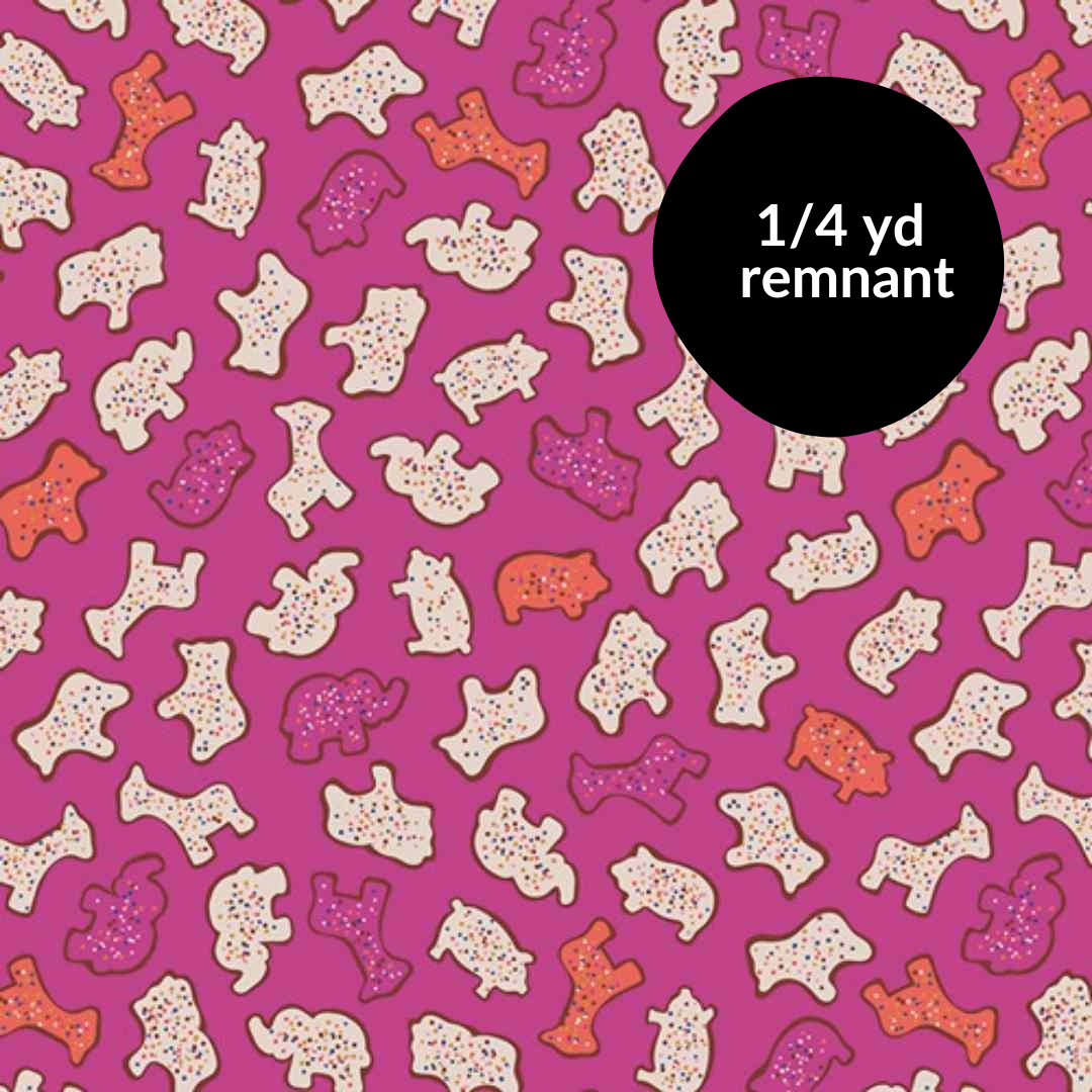 Remnant - 1/4 yd - Cinnamon Toast - Circus Animals