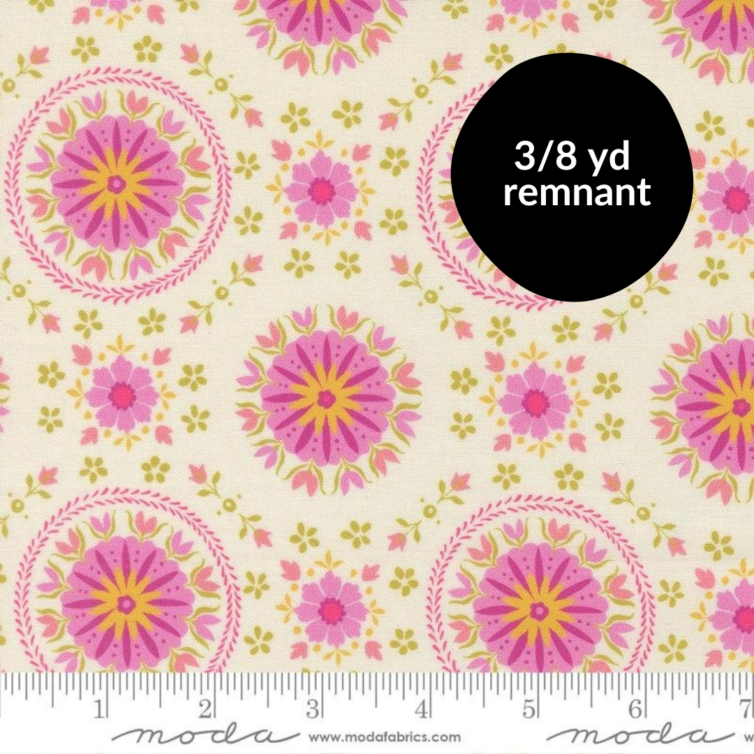 Remnant - 3/8 yd - Parlor - Mandala - Cream