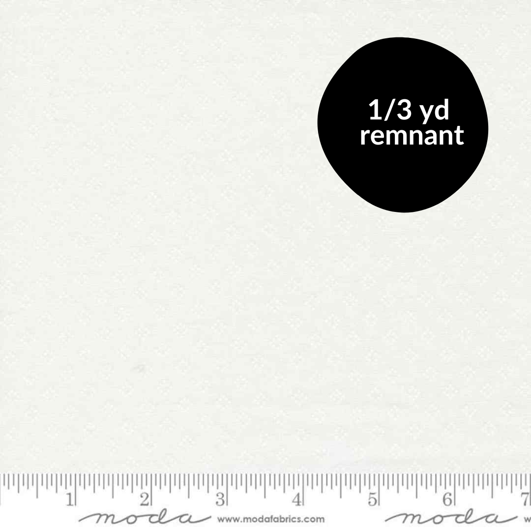 Remnant - 1/3 yd - Coriander Seeds - Square Dots - White On White