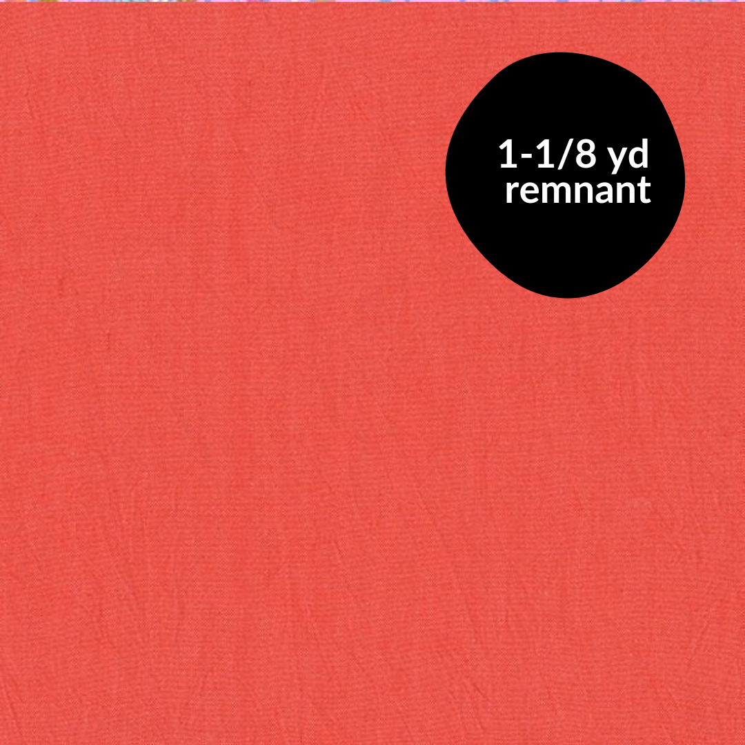 Remnant - 1-1/8 yd - Artisan Cotton Yarn Dyed Solid - Red Orange/Coral