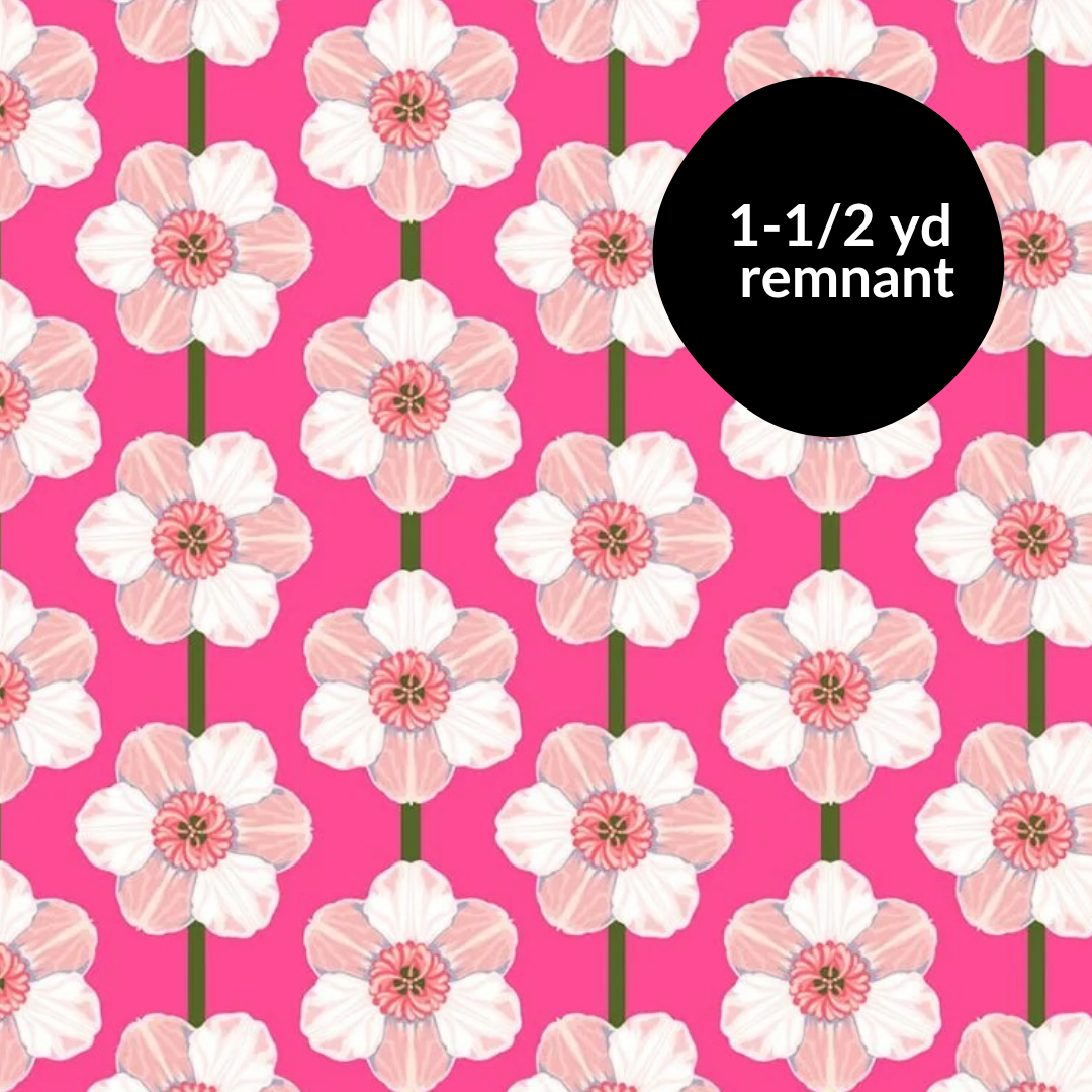 Remnant - 1-1/2 yd - Iconic - Daffodil - Bubblegum