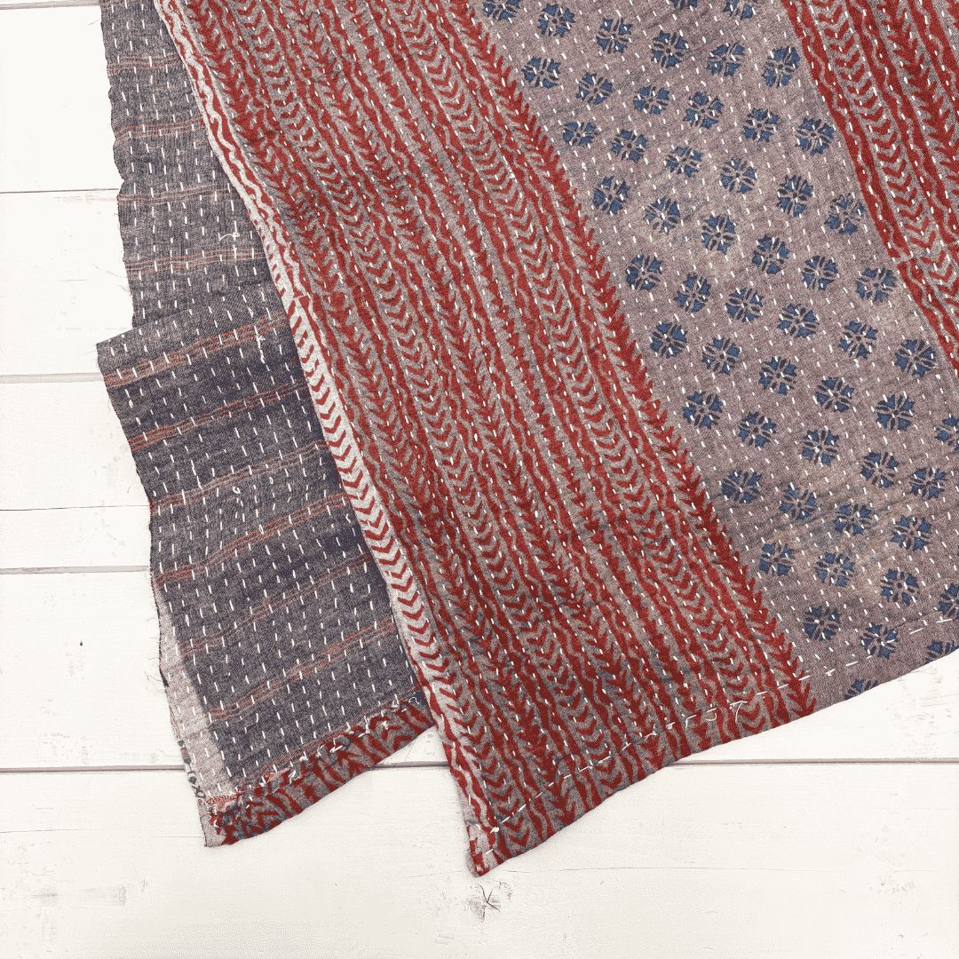 Kantha Cloth - Broad Stripe