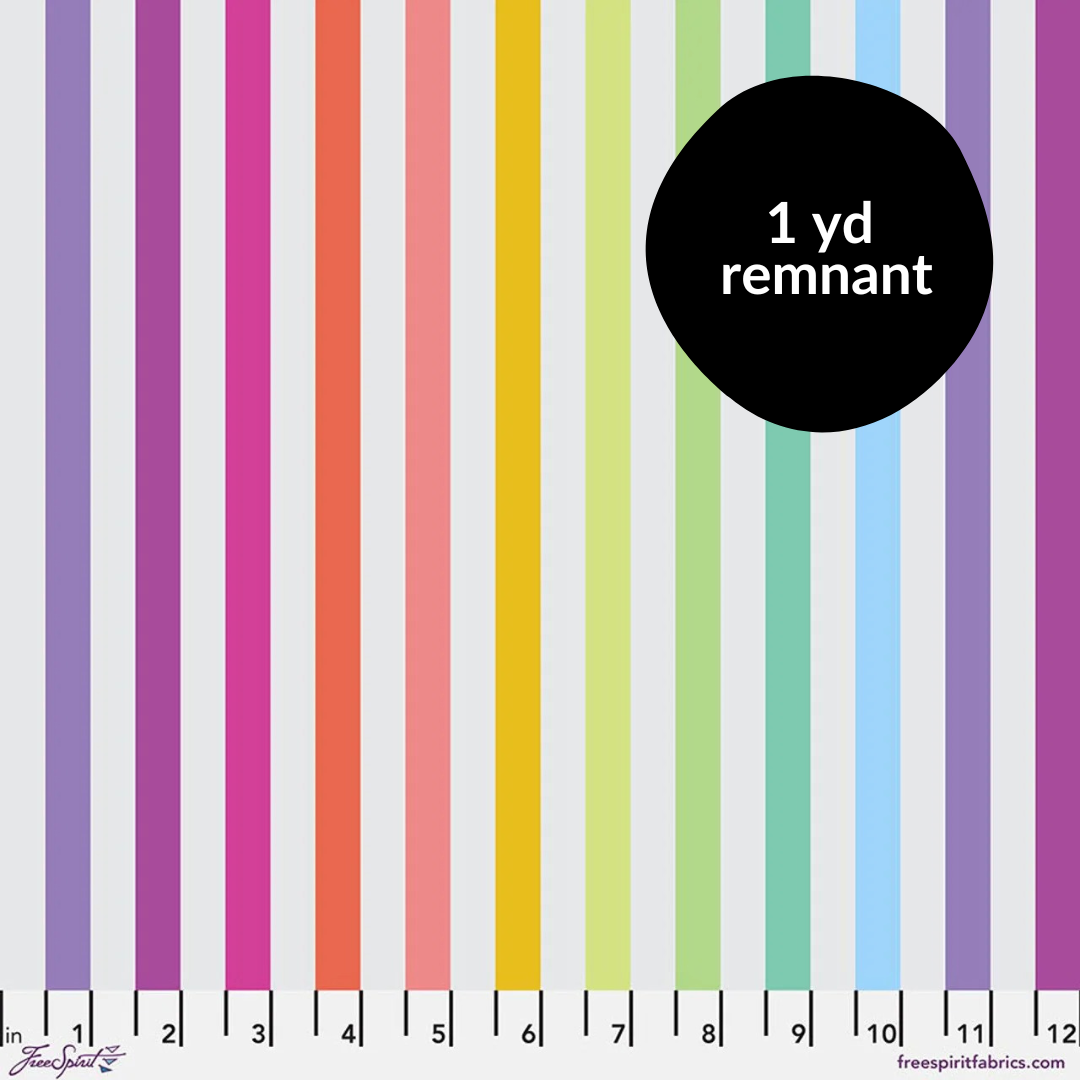 Remnant - 1 yd - Graywork - Disco Stripe - Whisper