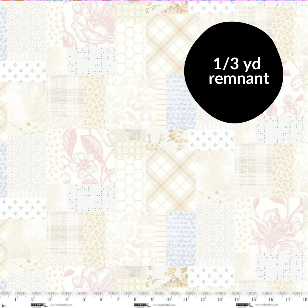 Remnant - 1/3 yd - Pieces of America - Patchwork - Cream